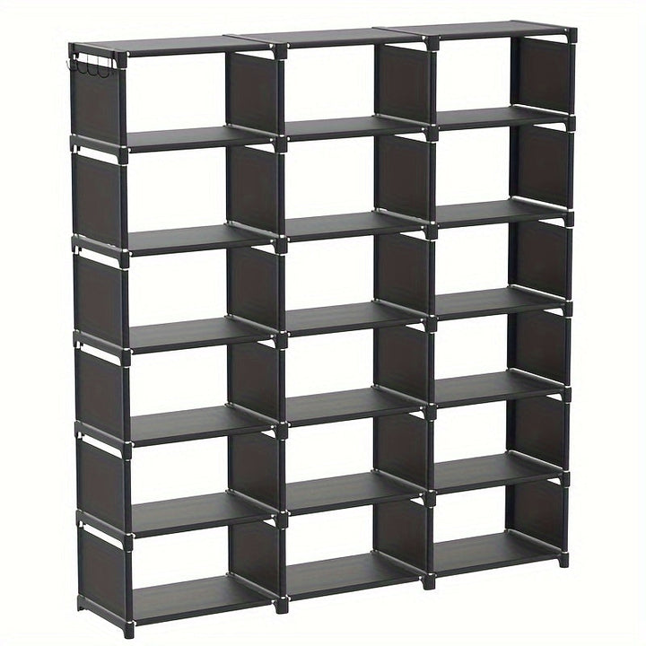 Organizador de Almacenamiento para Libros de Metal de 18 Cubos - Unidad de Estantería Rectangular Alta para Dormitorio, Sala de Estar, Oficina en Casa y Organización del Armario