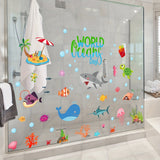 6 Piezas, Pegatinas Para Bañera Con Diseño De Animales Del Océano, Impermeables, Esmeriladas, Autoadhesivas, Extraíbles, Para Pared De Bañera, Pegatinas Decorativas Para Inodoro De Baño, Decoración De Baño