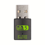 Adaptador WiFi USB Doble Banda 2.4G/5G, Tarjeta LAN Inalámbrica Plug and Play Sin Necesidad de Controladores, Compatible con Windows XP/Vista/7/8/10/11, Conexión USB, Voltaje de Funcionamiento ≤36V