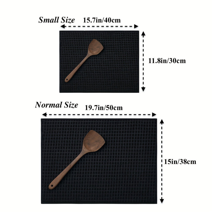 1 pieza, Alfombrilla de drenaje, Tapete de secado de platos de microfibra, Escurridor de platos súper absorbente para cocina, Alfombrilla de secado negra, Reversible y de secado rápido, Suministros de cocina