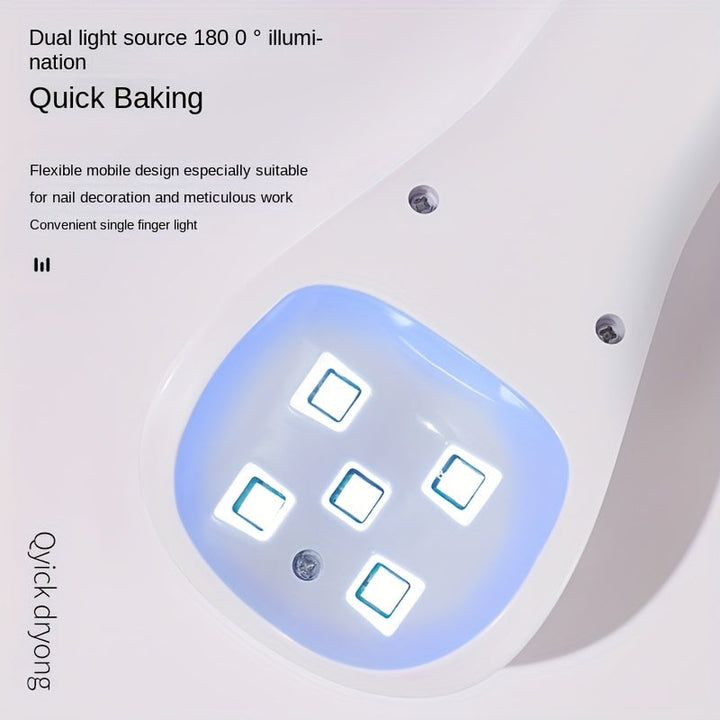 Mini lámpara de gel LED para arte de uñas - 30 segundos de secado rápido con pantalla digital, lámpara de secado de uñas portátil recargable por USB para uso en casa y salón, blanco, lámpara de secado de uñas, equipo de salón, herramienta de belleza mode