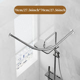 Barra de Cortina de Ducha Curvada de Acero Inoxidable - Sin Taladro, Resistente al Óxido, Montada en la Pared para Decoración de Baño