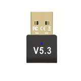 Adaptador sin varillas USB 5.3 con Transferencia Rápida de Datos, Plug & Play Sin Controladores Necesarios, Conexión Dual Inalámbrica, Compatible con PC, Laptop, Teléfono, Juegos, Impresora, Auriculares, Tableta, Teclado y Ratón - Adaptador de Red Alimen
