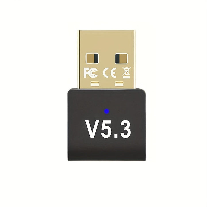 Adaptador sin varillas USB 5.3 con Transferencia Rápida de Datos, Plug & Play Sin Controladores Necesarios, Conexión Dual Inalámbrica, Compatible con PC, Laptop, Teléfono, Juegos, Impresora, Auriculares, Tableta, Teclado y Ratón - Adaptador de Red Alimen