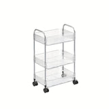 1 carrito de almacenamiento de plástico transparente con 3 niveles - Organizador multi-funcional para cocina, baño, oficina, estante de almacenamiento móvil para cosméticos, productos de belleza y más, organización de oficina | Carrito de almacenamiento