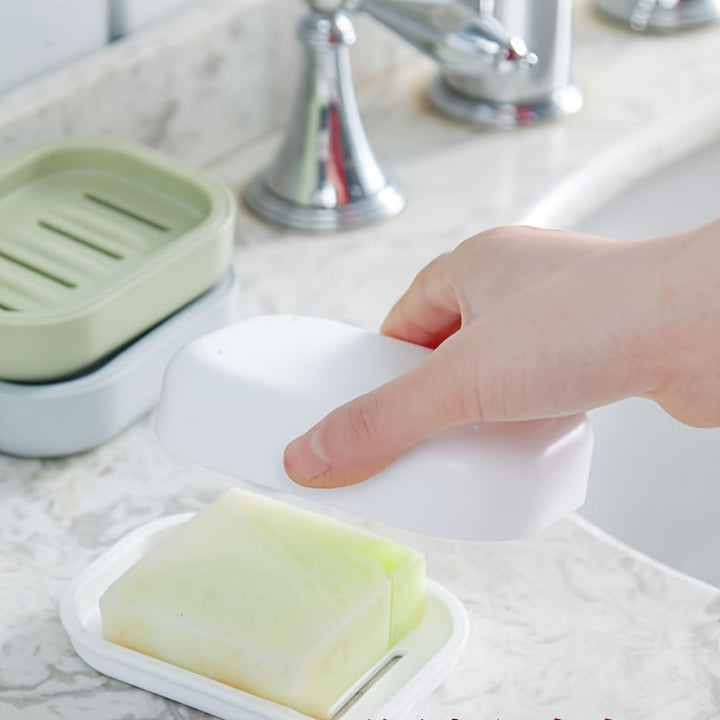 1 Pieza, Jabonera De Plástico Con Drenaje, Porta Jabón Con Auto Drenaje, Soporte Para Jabón Para Baño, De Doble Capa, Estante De Almacenamiento De Jabón Multifuncional, Accesorios De Baño