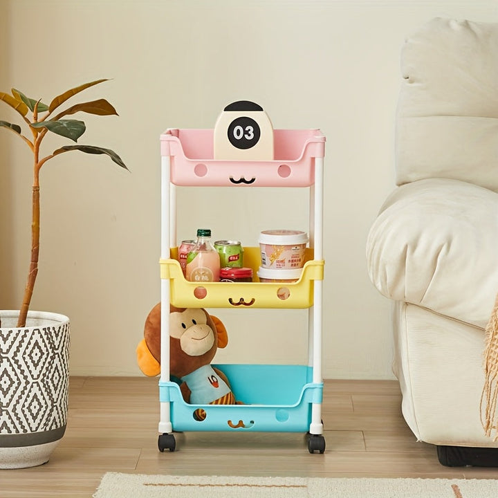 Carrito de Almacenamiento Rodante Multifuncional con Estantes, Adecuado para Cocina, Baño, Dormitorio y Residencia Universitaria - Estantería Móvil para Organización del Hogar y Ahorro de Espacio