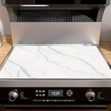 1 pieza, alfombrilla de encimera de textura de mármol blanco, 71.88x52.07 cm, suave, absorbente, a prueba de aceite, resistente al calor, antideslizante y fácil de limpiar. Ideal para encimera, lavavajillas, lavadora, secadora, cocina de inducción y plan