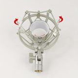 Soporte de choque para micrófono - Absorbedor de choque ajustable, adecuado para micrófonos condensadores de gran diámetro de 40mm-45mm - Ideal para transmisiones, estudios de grabación, servicios de voz y sesiones, con perilla de bloqueo para ajuste de