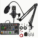 Kit de equipo de podcast, micrófono de condensador BM800 con cable y soporte, mezclador de sonido en vivo profesional F998 para grabar voces/voces en vivo/podcast/juegos en el estudio.