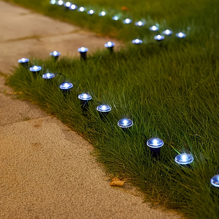 Luces Solares para Jardín: 15/30 LED, 4.82/7.8 metros, Material Plástico, 8 Modos, Impermeable, Carga Solar, Adecuadas para Césped, Villa, Calle, Caravana, Casa, Jardín, Ideal para Fiestas, Bodas, Cumpleaños y Festividades IP65 Tira de Luz Exterior