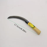 Hoz de mango de madera con dientes afilados para cortar hierba, deshierbar, cosechar verduras, arroz, trigo y cebollinos, utilizada en la agricultura.