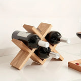 Sostenedor de Vino de Madera Apilable - Construcción de Tronco Sólido, Estilo Europeo, Estantería de Almacenamiento de Licores Multi-Ranura para Decoración del Hogar