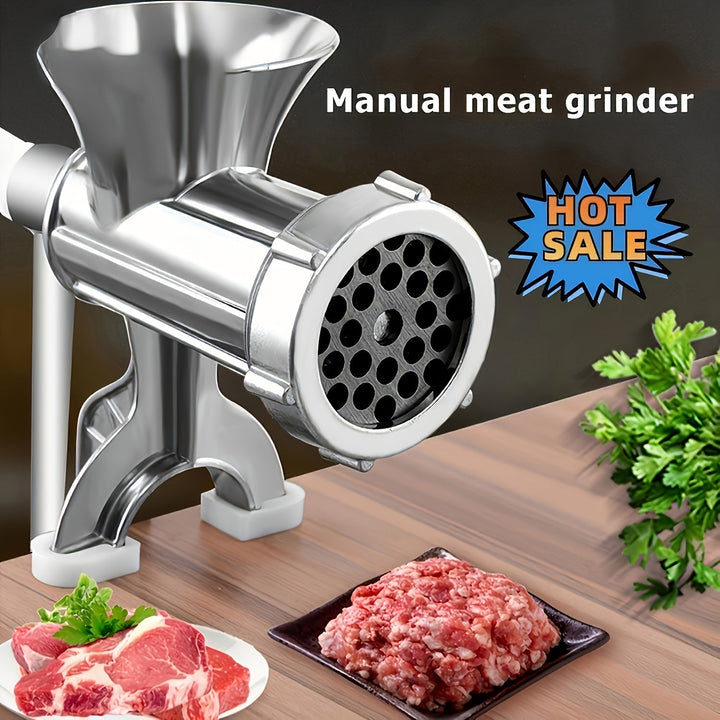 1pc Molinillo de Carne Manual de Alta Resistencia & Fabricante de Salchichas - Acero Inoxidable, 10 RPM, No Requiere Electricidad, con Accesorios Opcionales, Perfecto para Carne Picada & Salchichas, Molinillos de Carne para Uso Doméstico