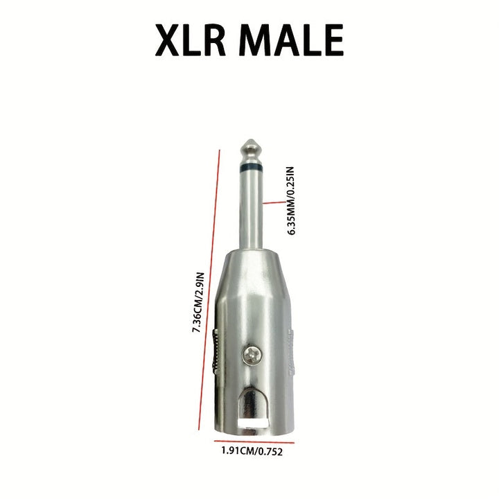 Adaptador XLR macho a hembra, adaptador de 6.35 mm hembra a XLR macho de 3 pines, conector para micrófono y altavoz