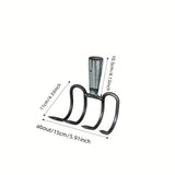 Rastrillo de acero multiusos resistente, ideal para cavar y labrar tierra. Perfecto para jardines, obras y limpieza en playas. Diseñado con metal duradero para uso fácil en condiciones adversas, herramienta esencial de mantenimiento