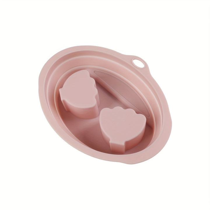 1 tazón de arte de uñas para eliminar el polvo de esmalte de uñas - Bandeja de manicura de doble compartimento rosa y azul con asas ergonómicas, diseño de spa de grado sin fragancia para uso en salones y hogares, eliminador de esmalte de uñas, herramient