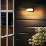 Lámpara LED exterior para pared con sensor de movimiento PIBAOGU, 16W, ABS negro, detección infrarroja para iluminación de porche, balcón y jardín, función de control automático de luz, AC85-265V