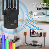 Amplificador de señal WiFi OEKE- con 6 antenas | Extensor de red de larga distancia | Soporta puerto Ethernet | Adaptador de red doméstica de superancha