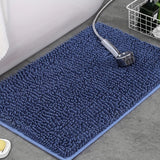 Alfombra de baño de felpa, 1 pieza - Antideslizante, lavable, de poliéster con respaldo de PVC, diseño rectangular para decoración de baño, dormitorio, sala de estar y entrada, alfombra de baño|alfombra decorativa|alfombra lavable a máquina