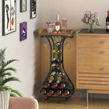 2025 Nuevo Soporte para Botellas de Vino Xiaohongshu con Estante de Vidrio, Mesa Mini Bar para 14 Botellas, Ideal para Bares en Casa, Cocinas y Salas