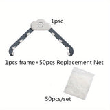 Cestillo triangular para desagüe de fregadero de cocina de 51 piezas, colgante, de malla, para lavado de platos, almacenamiento de piscina, colador para arroz sobrante y basura, rejilla de desagüe.