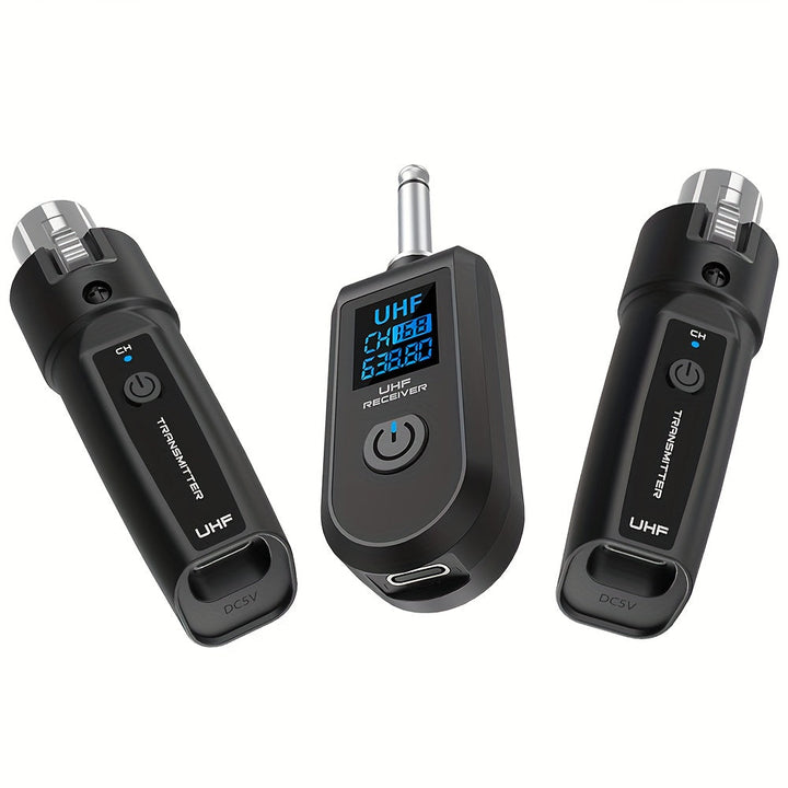 Sistema de micrófono inalámbrico XLR profesional con enchufe, transmisor y receptor XLR para guitarra eléctrica, adecuado para micrófonos dinámicos BETA58, SM58 y SM57, mezclador de audio, guitarra eléctrica y bajo, adecuado para DJ, bar y karaoke.