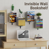 1/2 piezas, estante flotante vertical negro, organizador de pared de metal de alta resistencia para hogar, oficina, decoración de sala de estar, no necesita electricidad, fácil montaje, torre de libros | Estante moderno | Estante duradero