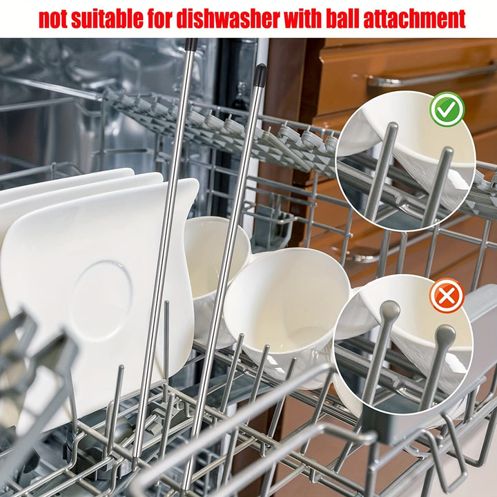 Insertos para Lavavajillas de Botellas, Compatibles con Soda-Stream, Soporte para Botellas en el Lavavajillas, Portabotellas de Acero Inoxidable para Lavavajillas, Juego de 8+1 para Cesta de Platos