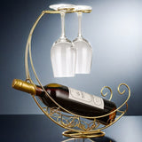 Porta Botellas de Vino de Metal Dorado, Botellero Independiente para Cocina, No Requiere Energía, Almacenamiento de Metal Duradero, Exhibición de Bar en Casa, Decoración de Cocina y Comedor