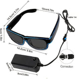 Gafas con luz de cuerda de EL Wire colorida y brillante con paquete de batería portátil para fiestas, Halloween y cosplay - Esenciales para festivales