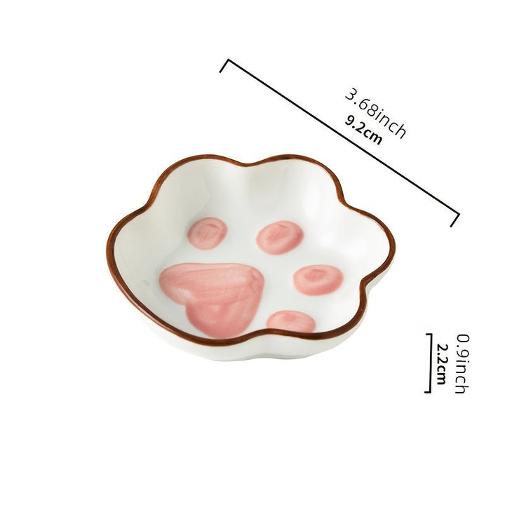 1, 2 o 4 platos para condimentos de cerámica en forma de garra de gato, platillos para salsas, pequeños platos para kétchup, para cocina, restaurante o dormitorio, accesorios de cocina y vajilla
