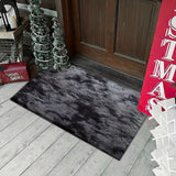 1pc Alfombra de Pelo Largo CozyHome Gris Oscuro Teñido de Unión, Alfombra de Poliéster Suave y Peluda para Dormitorio, Sala de Estar, Decoración Navideña Festiva, Rectangular, Solo Limpieza en Seco