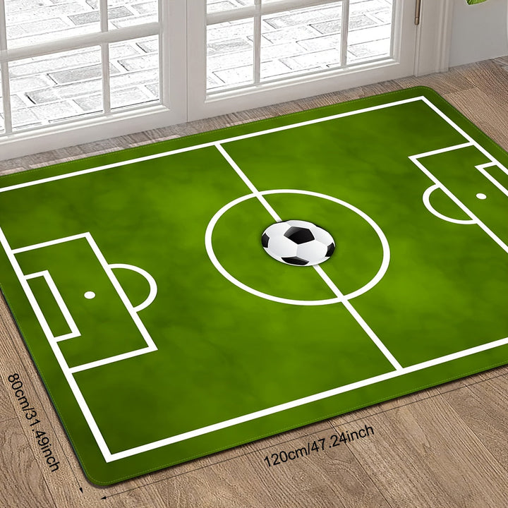Alfombra para Sala de Estar 1PC, Alfombra con Diseño de Estadio de Fútbol Impreso, Suave y Antideslizante de Poliéster para Entradas, Pasillos, Balcóns, Decoraciones del Hogar