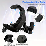 4 piezas de ganchos de luz de escenario de aluminio ajustables - Ganchos de luz par negros para uso al aire libre, aluminio duradero con capacidad de carga de 150 kg, se adapta a tubos de 40 mm-60 mm, diseño resistente para eventos iluminados, accesorios