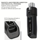 Transmisor de Micrófono sin varillas UHF Profesional - Conector XLR Resistente, Carga USB-C y Batería de Polímero de Litio, Pantalla de Frecuencia para Transmisión en Vivo, Estudio, Conciertos, Eventos - Compatible con Equipamiento de Audio Profesional,