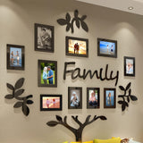 Adhesivos de pared tridimensionales en forma de árbol para marco de fotos creativo, decoración de fondo para comedor, entrada del salón y dormitorio