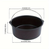 Sartén de horno de aire frito de acero al carbono no adherente de 7 pulgadas - Tamaño medio, ideal para pasteles y alimentos fritos, accesorios duraderos para horno de aire frito y cocina, accesorios para horno de aire frito.