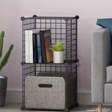 1pc Estante de Almacenamiento de Malla Metálica Moderno - Organizador Apilable DIY para Libros, Plantas y Más - Diseño Abierto Elegante para Decoración de Hogar, Oficina, Cocina, Baño