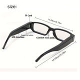 1 par de gafas inteligentes, 1080P alta definición, gafas de video para deportes al aire libre, gafas de foto portátiles, ideales para ciclismo, grabación de conferencias, etc., con tarjeta de memoria de 32G/64GB.