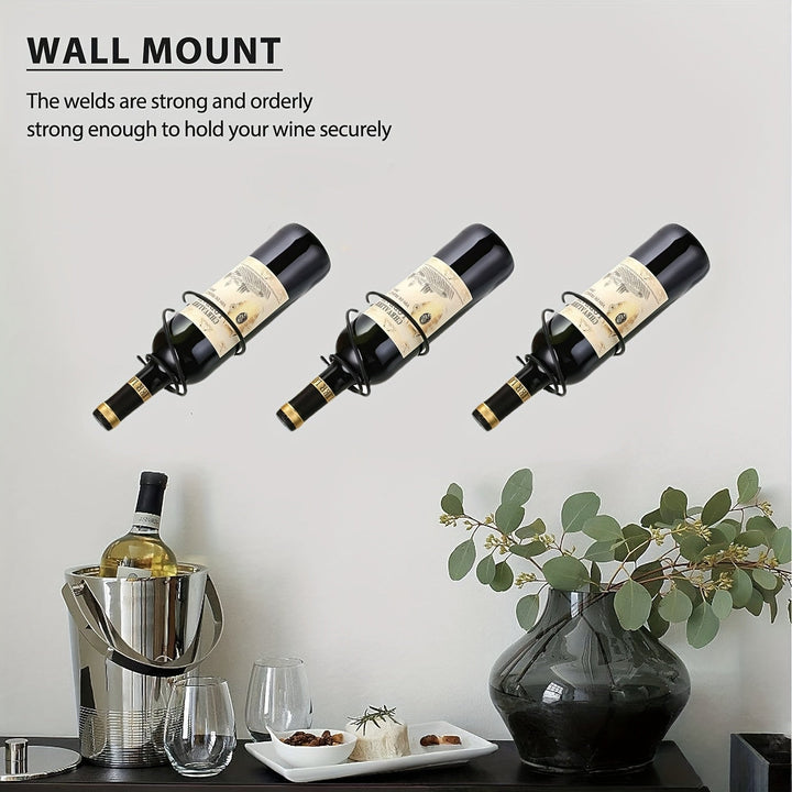 Conjunto de 3 piezas / 6 piezas Estante Colgante para Botella Individual de Vino Tinto en Hierro, Soporte de Exhibición, Utilizado para Almacenar Bebidas/Vino Tinto/Herramientas/Flores, etc., Estante Colgante Multifuncional