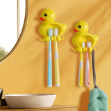 1 ud Adorable Portacepillos de Pared en Forma de Pato Quacky - Impermeable, a Prueba de Polvo, Instalación sin Taladro con Ventosa, Fácil de Limpiar, Ahorra Espacio, Organizador de Baño y Accesorio de Decoración para el Hogar