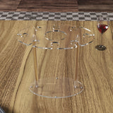 Elegante Soporte para Copas de Vino de Acrílico - Diseño de Vientre de Caballo, Acabado Antiguo, Estante Independiente para Copas con 6 Ganchos para Decoración de Hogar y Bar