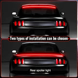 Tira de luz LED para alerón de coche, tira de luz decorativa de fibra de carbono con luz ambiental de flujo de escaneo, sin batería.