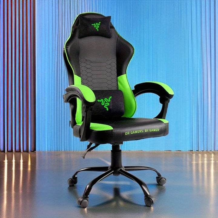 Un potente sillón gaming, silla de oficina orgullosa, silla para estudiantes y e-sports, ergonómica con altura ajustable y rotación