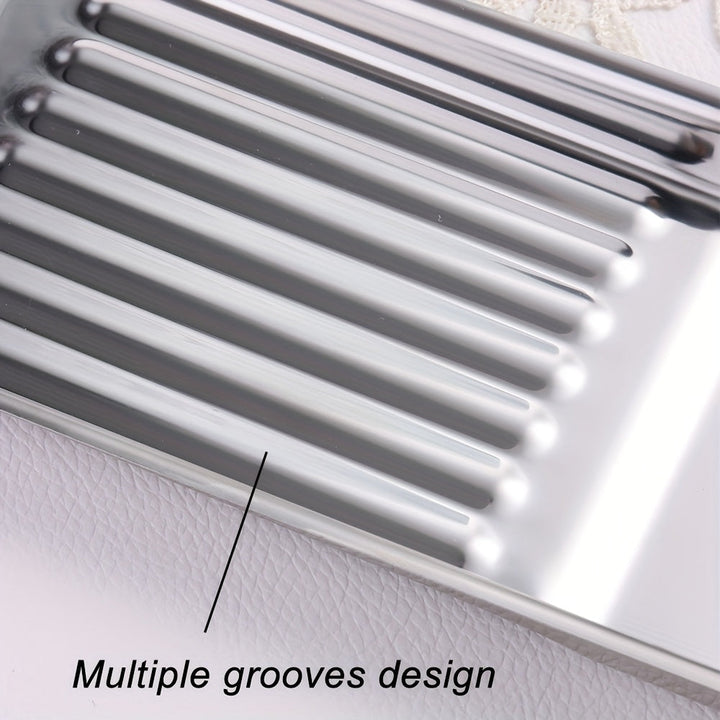 Plato de almacenamiento de desinfección para herramientas de manicura de acero inoxidable cuadrado, adecuado para estudios de tatuaje, salones de uñas DIY BT