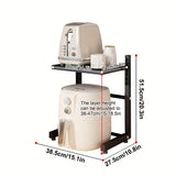 1 estante organizador para freidora de aire, soporte metálico multifuncional para cocina, compatible con arroceras y electrodomésticos pequeños, diseño de niveles para ahorrar espacio, sin tubos metálicos incluidos, solución de almacenamiento para cocina