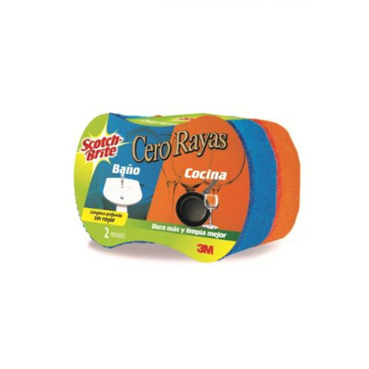 ESPONJA SCOTCHBRITE 2U CERO RAYAS MIX