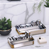 Juego de desinfección para herramientas de uñas de acero inoxidable, bandeja cubierta para instrumentos, ideal para salones de peluquería, tiendas de manicura y tatuajes