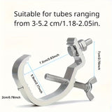 4piezas Ganchos de iluminación de escenario de aluminio y metal - Duraderos de 1.1 a 2 pulgadas de diámetro, no necesitan batería, fáciles de instalar para el montaje profesional de escenario, accesorios de iluminación de escenario | Acabado metálico ele